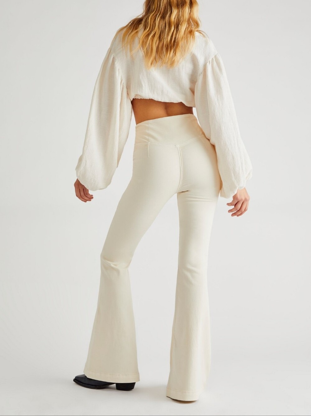 We The Free Ivory High-Rise Flare Jeans - Picture 2 of 9